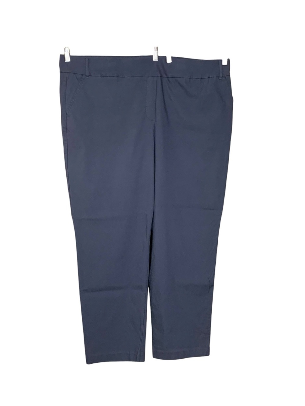 Penningtons Navy Straight-Leg Pants High Rise Sz 26 Stretch Pull on Casual Dress